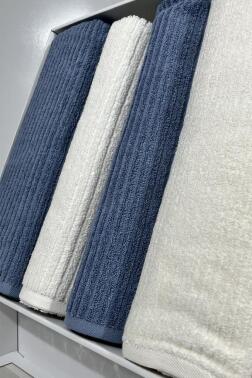 Ekol Hamam Takımı 4 Parça Krem - Mavi - 3