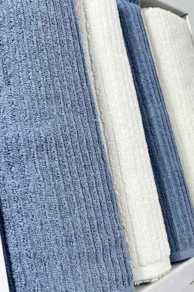 Ekol Hamam Takımı 4 Parça Krem - Mavi - 4