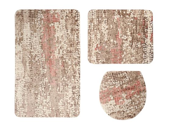 Elegance 3lü Klozet Takımı Splash Pudra - Çeyiz Diyarı