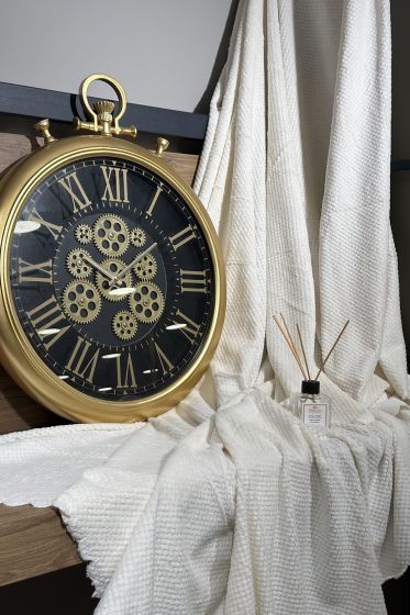 Elegance Pelüş Kaymaz Tabanlı Koltuk Örtüsü 170x215 Cm Krem - Çeyiz Diyarı