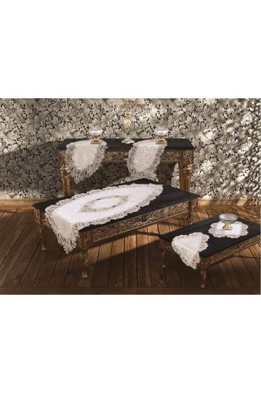 Elegance Salon Takımı 5 Parça Krem - Çeyiz Diyarı (1)