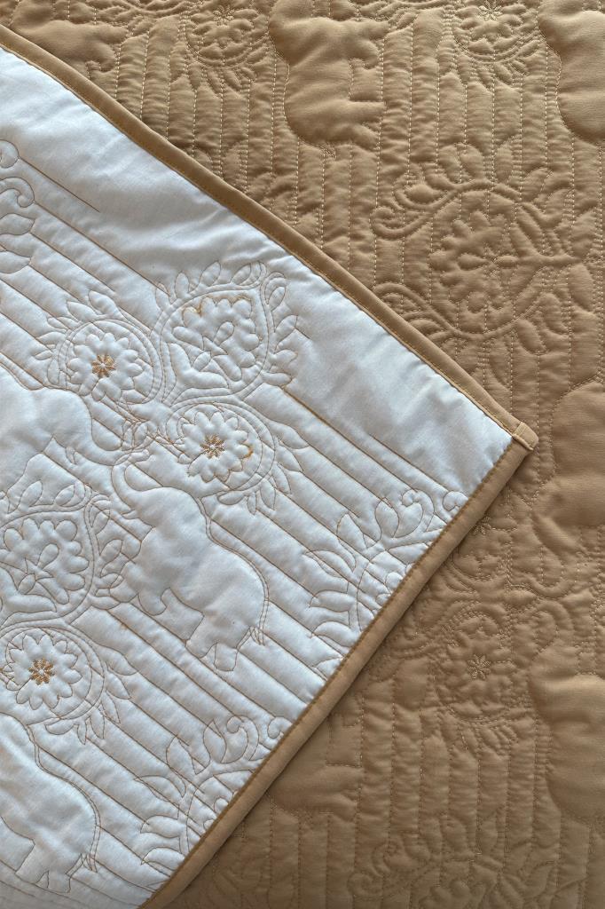 Elevora Çift Taraflı Çift Kişilik Yatak Örtüsü 230x250 Krem Bej - 2