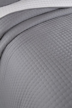 Elisa Dolgulu Çift Taraflı Tek Kişilik 180x240 Cm Yatak Örtüsü Antrasit - 5