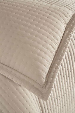 Elisa Dolgulu Çift Taraflı Tek Kişilik 180x240 Cm Yatak Örtüsü Bej - 4