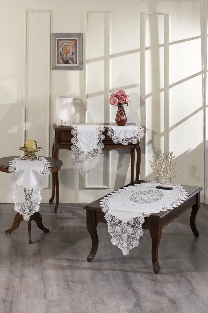 Elisya Salon Takımı 5 Parça Krem - 1