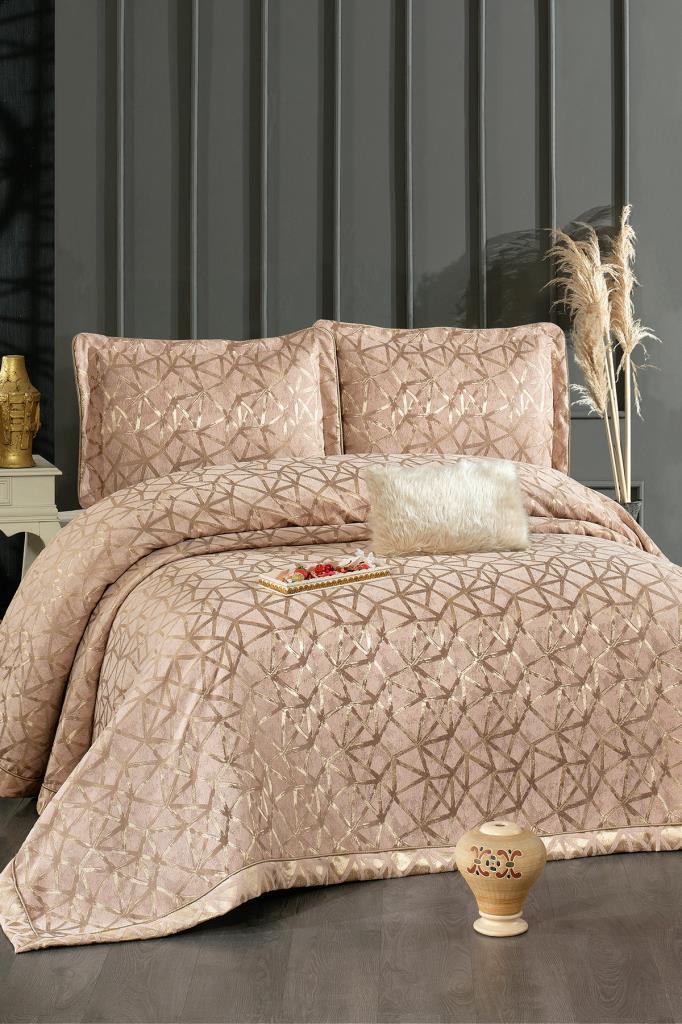 Eliz Şönil Çift Kişilik Yatak Örtüsü 260x260 cm Cappucino - 1