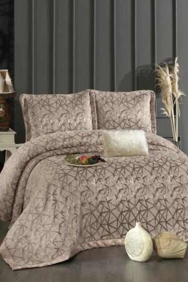 Eliz Şönil Çift Kişilik Yatak Örtüsü 260x260 cm Gül Kurusu - Çeyiz Diyarı