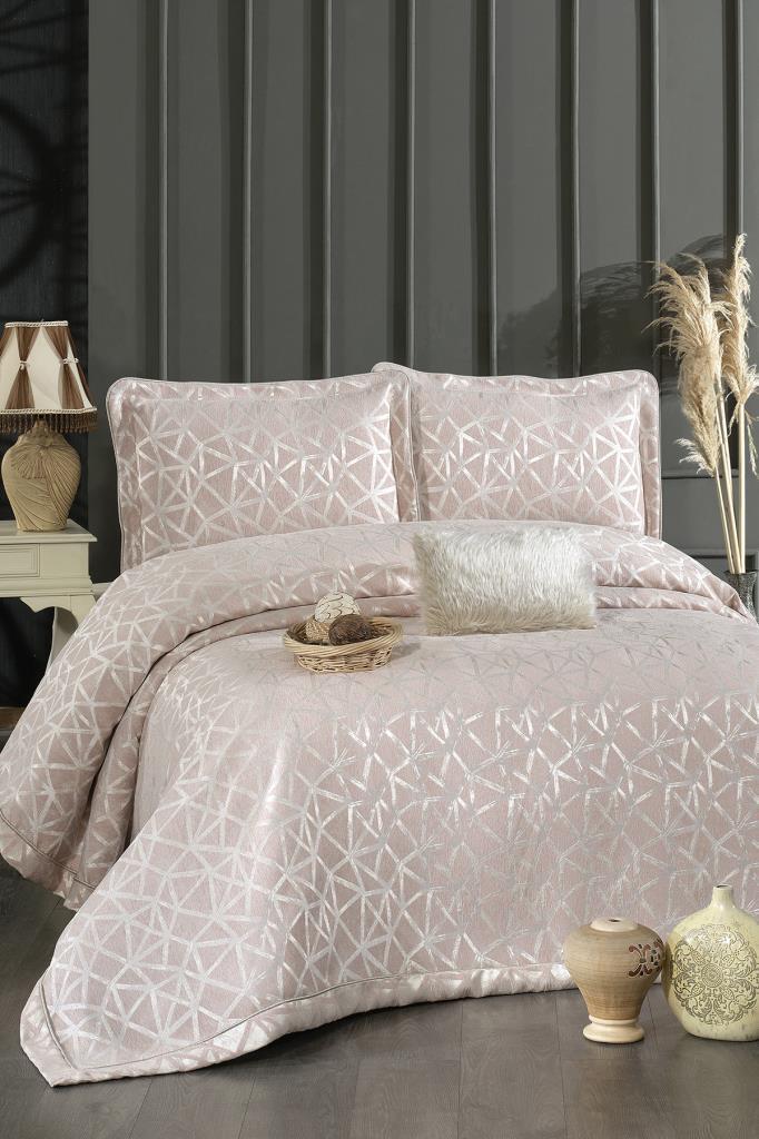 Eliz Şönil Çift Kişilik Yatak Örtüsü 260x260 cm Somon - 1