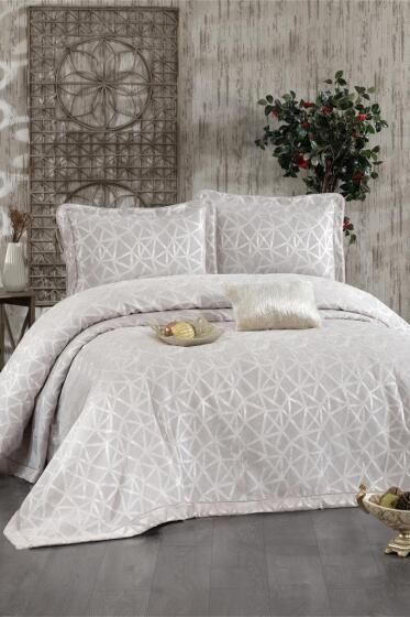 Eliz Şönil Çift Kişilik Yatak Örtüsü 260x260 cm Taş - Çeyiz Diyarı