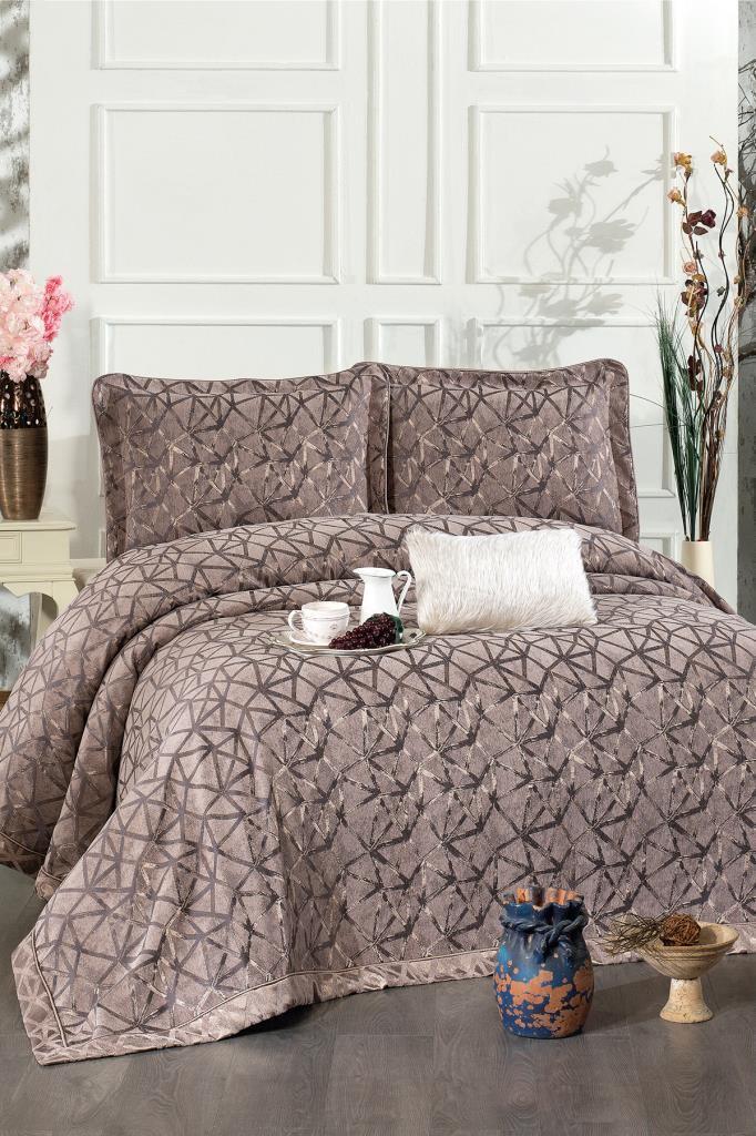 Eliz Şönil Çift Kişilik Yatak Örtüsü 260x260 cm Toprak - 1