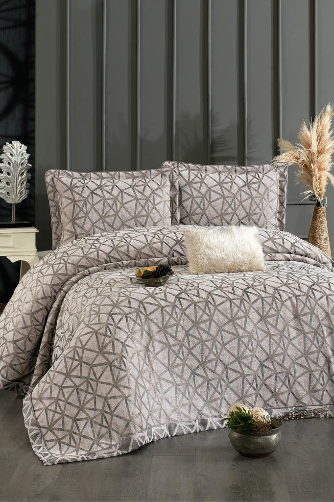 Eliz Şönil Çift Kişilik Yatak Örtüsü 260x260 cm Vizon - 1