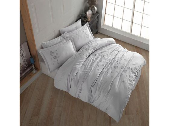 Ella Premium Çift Kişilik Nevresim Takımı Gri - Hobby (1)