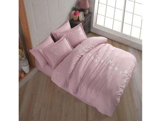 Ella Premium Çift Kişilik Nevresim Takımı Pudra - Hobby (1)