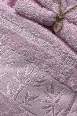 Elmas Bambu 10 Parça Aile Bornoz Takımı Krem Pembe - 3