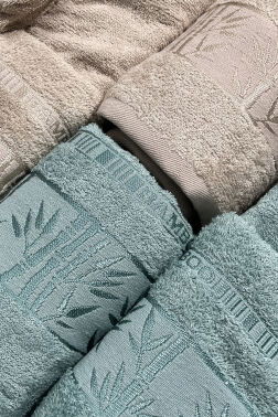 Elmas Bambu 10 Parça Aile Bornoz Takımı Mint Bej - 2