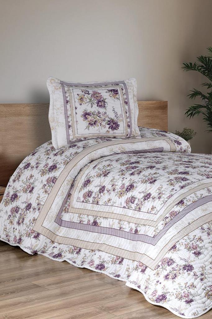 Elora Baskılı Kapitoneli Tek Kişilik Yatak Örtüsü - 1