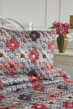 Eloria Ultrasonik Kapitoneli 5D Baskılı Çift Kişilik Pike Takımı - 4