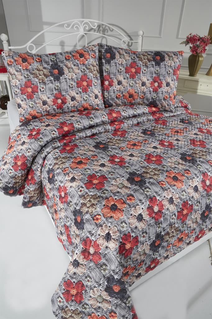 Eloria Ultrasonik Kapitoneli 5D Baskılı Çift Kişilik Pike Takımı - 1