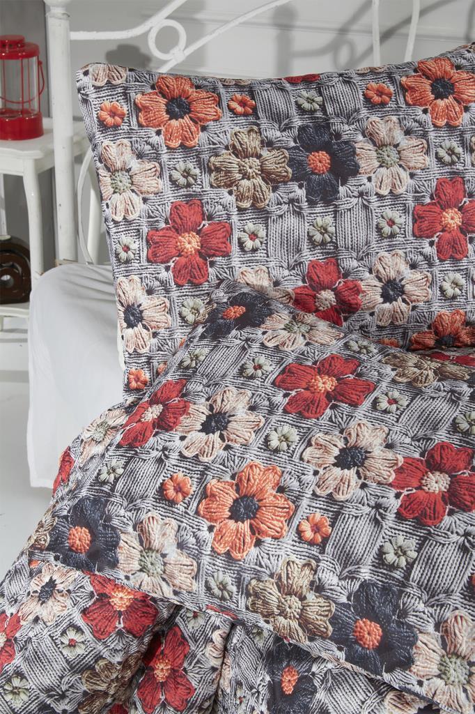 Eloria Ultrasonik Kapitoneli 5D Baskılı Çift Kişilik Pike Takımı - 5