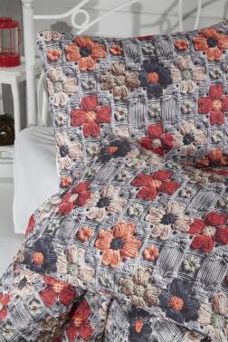 Eloria Ultrasonik Kapitoneli 5D Baskılı Çift Kişilik Pike Takımı - 5