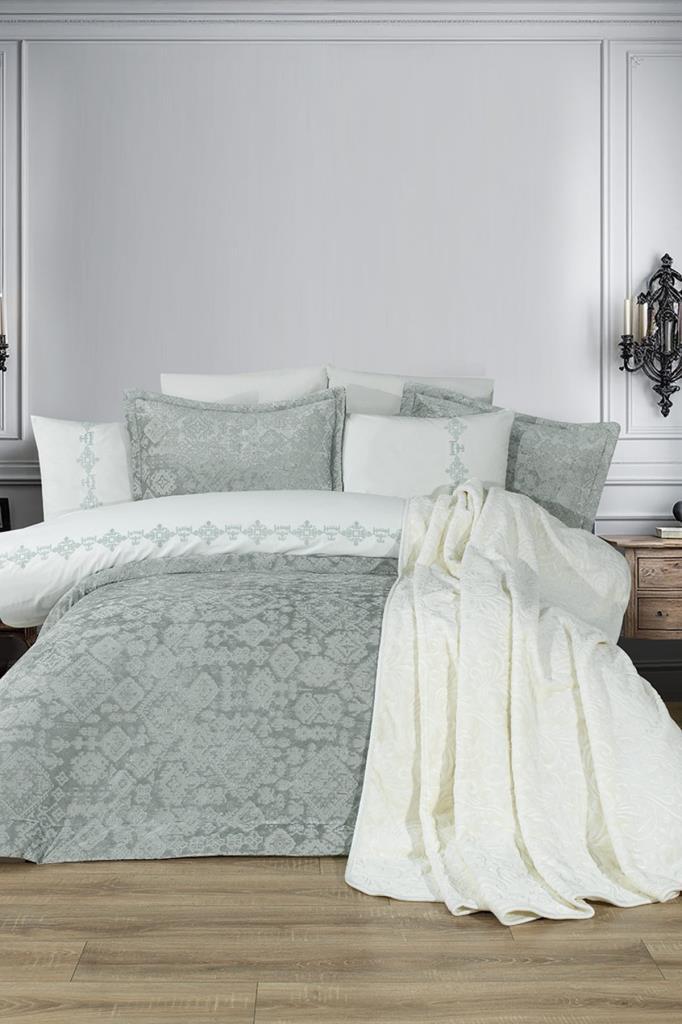 Emila 10 Parça Battaniyeli Çeyiz Seti Adaçayı - 1