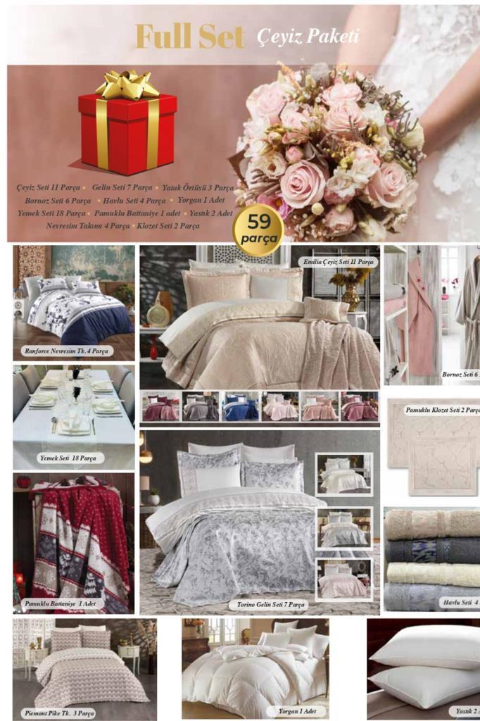 Emilia Golden 59 Parça Evlilik Seti Cappucino - 1