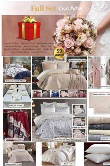 Emilia Golden 59 Parça Evlilik Seti Cappucino - Çeyiz Diyarı