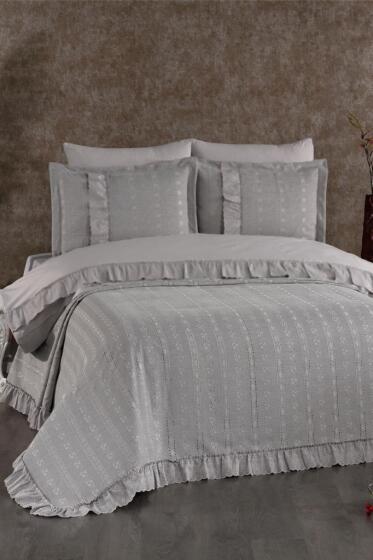 Esila Gelin Seti 7 Parça Gri - Çeyiz Diyarı