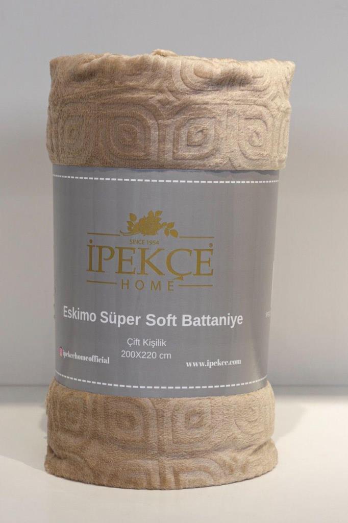 Eskimo Süper Soft Çift Kişilik 200x220 cm Battaniye Bej - 1