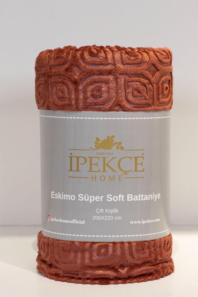Eskimo Süper Soft Çift Kişilik 200x220 cm Battaniye Turuncu - 1