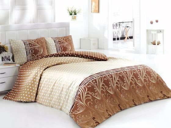 Felicia Deluxe Çift Kişilik Nevresim Takımı Kahverengi - Çeyiz Diyarı