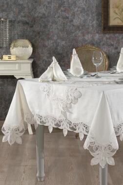 Fikriye Masa Örtüsü 26 Parça Krem - 1
