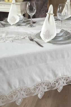 Fikriye Masa Örtüsü 26 Parça Krem - 3