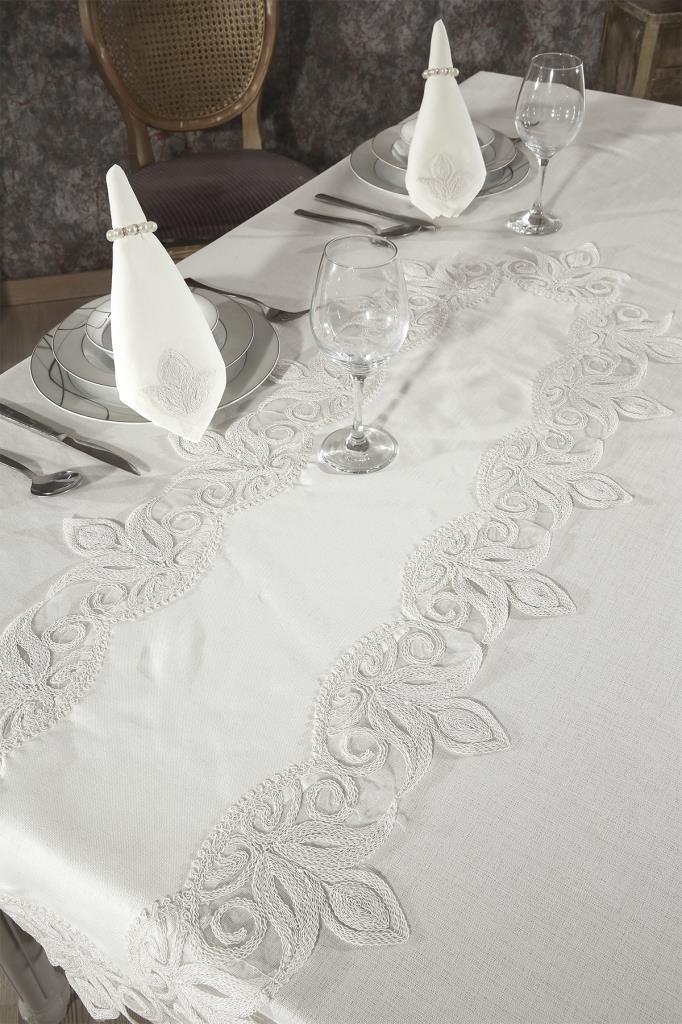Fikriye Masa Örtüsü 26 Parça Krem - 4