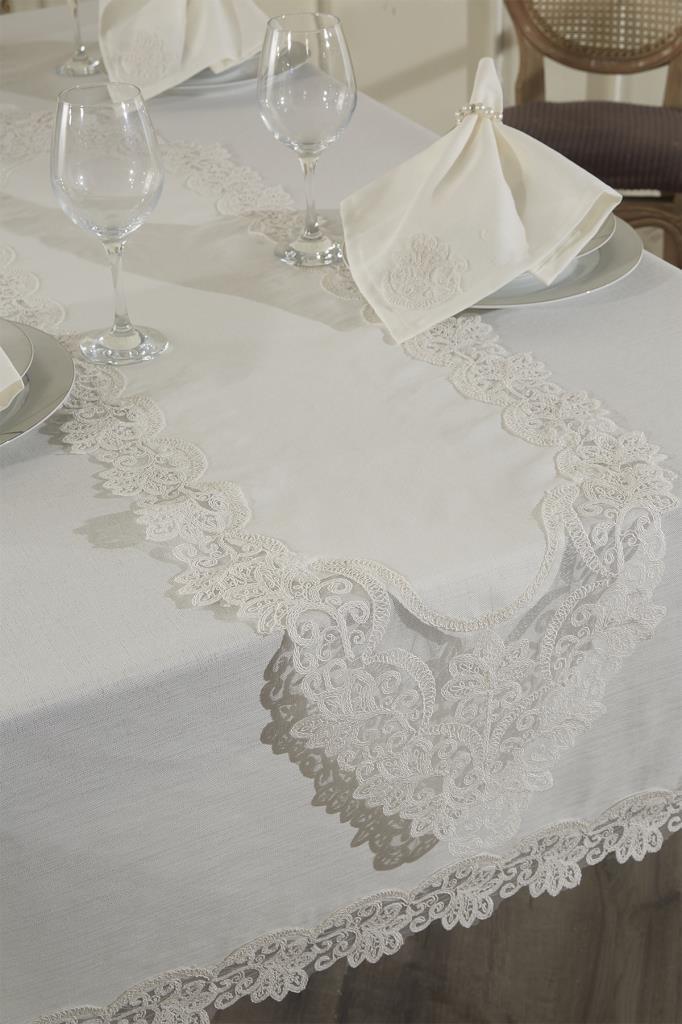 Fiore Masa Örtüsü 26 Parça Krem - 2