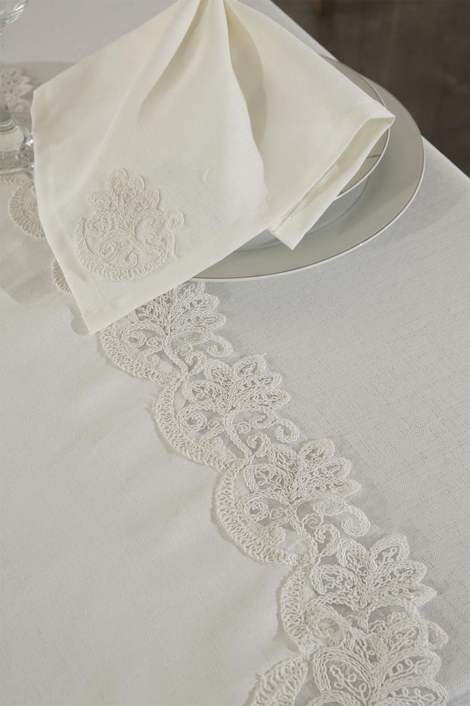 Fiore Masa Örtüsü 26 Parça Krem - 3