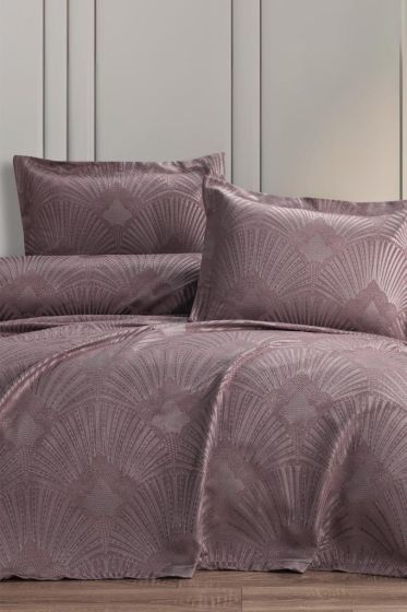 Firdevs 2 Parça Tek Kişilik Pike Takımı 180x240 Pudra - Çeyiz Diyarı