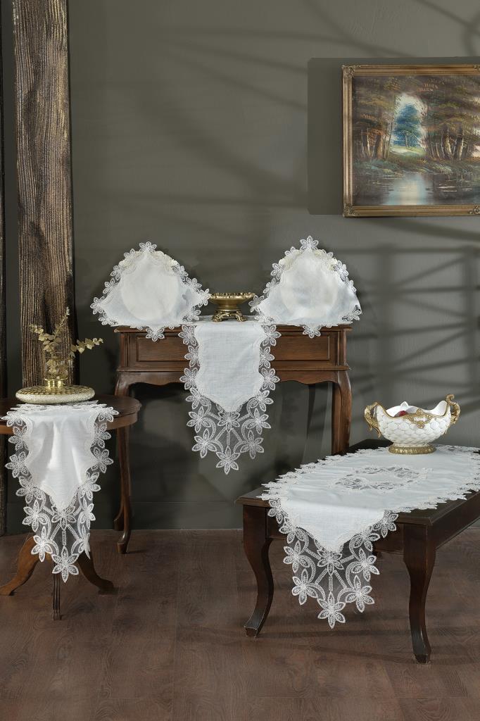 Firdevs Salon Takımı 5 Parça Krem - 1