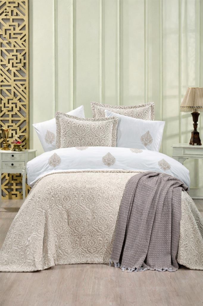 Firuze Modern 8 Parça Gelin Seti Bej - 1