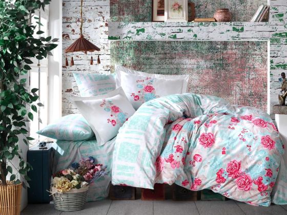 Florentina Çift Kişilik Nevresim Takımı Mint - Hobby