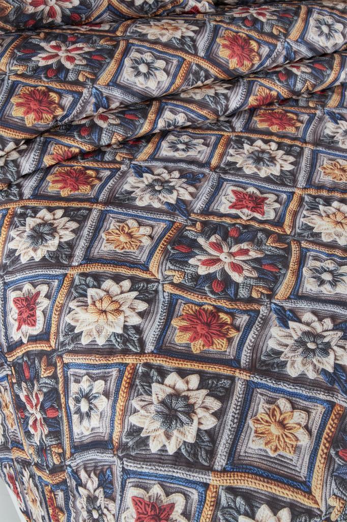 Floria Ultrasonik Kapitoneli 5D Baskılı Çift Kişilik Pike Takımı - 3