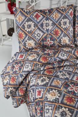 Floria Ultrasonik Kapitoneli 5D Baskılı Çift Kişilik Pike Takımı - 5