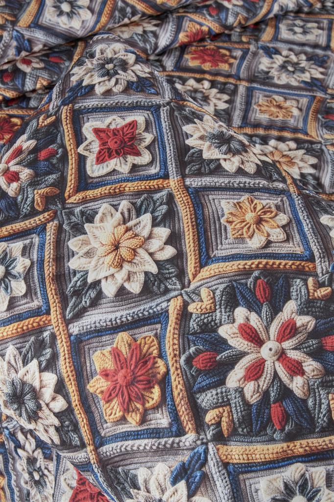 Floria Ultrasonik Kapitoneli 5D Baskılı Çift Kişilik Pike Takımı - 6