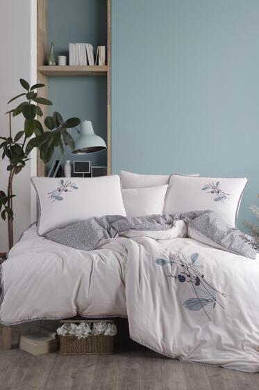 Flosh Linea 6 Parça %100 Pamuk Çift Kişilik Nevresim Takımı - Çeyiz Diyarı