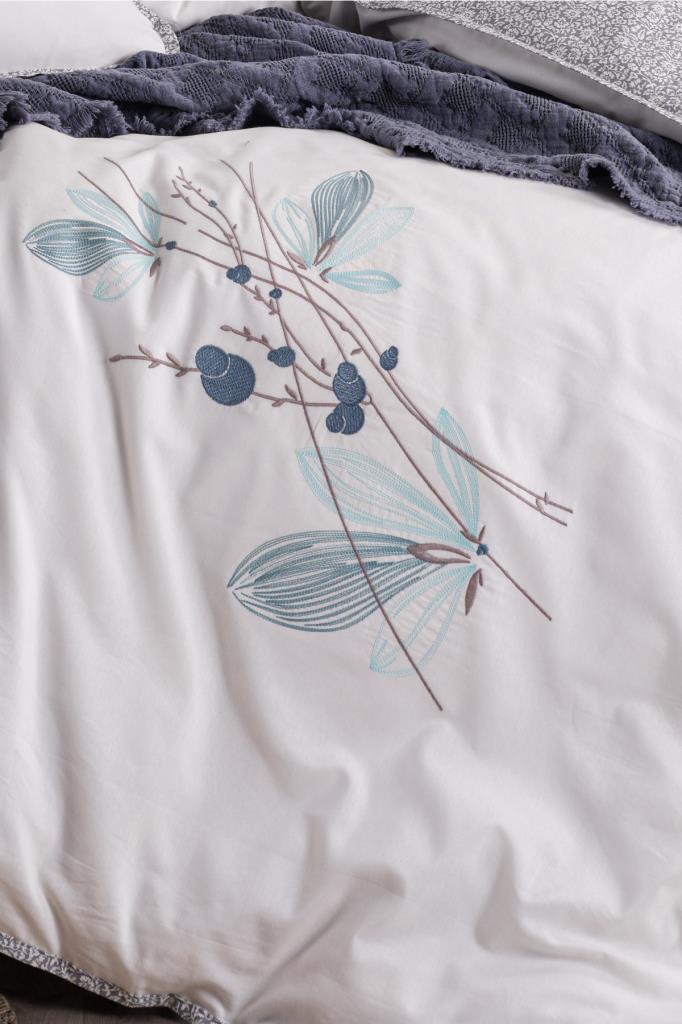 Flosh Linea 7 Parça %100 Pamuk Çift Kişilik Pikeli Nevresim Takımı - 1