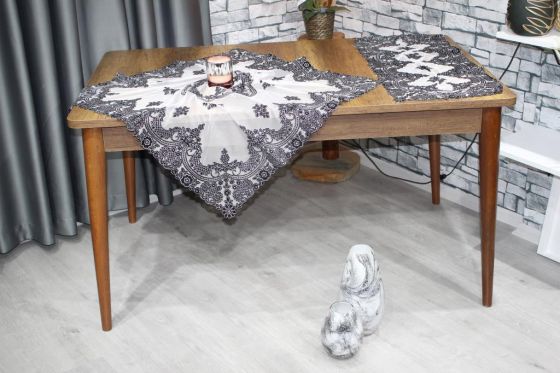 Flower 2 Parça Salon Takımı Siyah - Çeyiz Diyarı