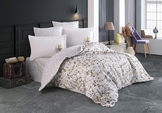 Frame Tek Kişilik Kapitone Nevresim Takımı Kahve - Hobby