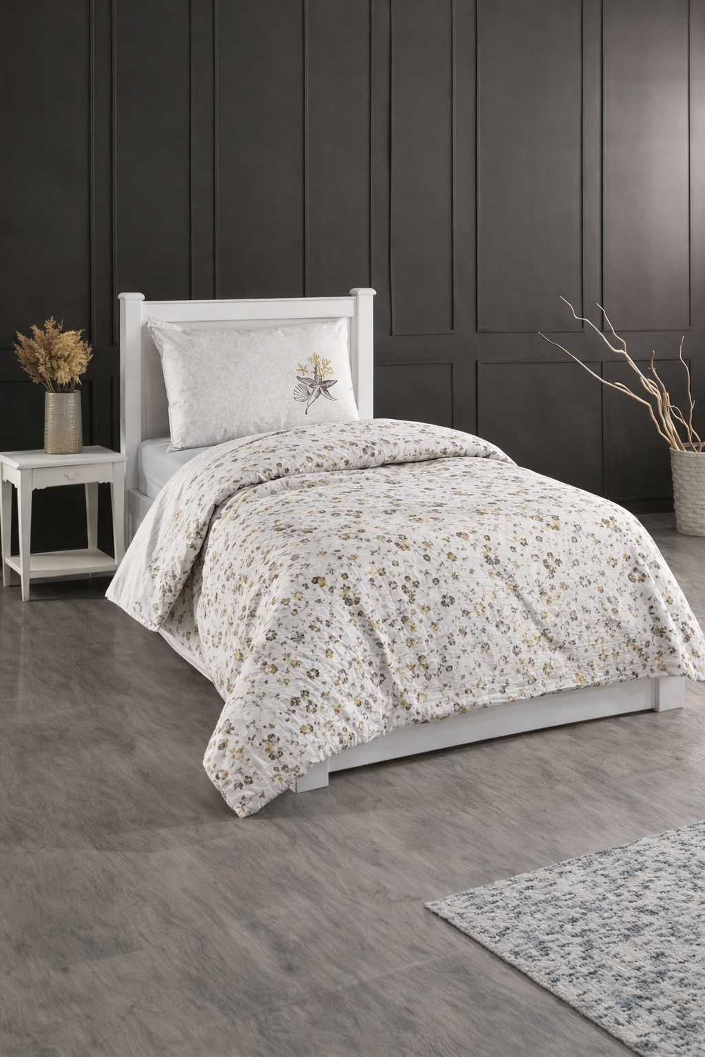 Frame Tek Kişilik Pike Takımı Kahve - 1