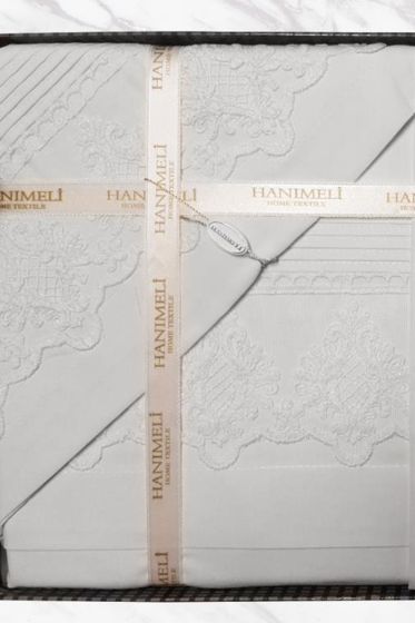 Fransız Dantelli Alyona Çeyizlik Nevresim Takımı Krem - Çeyiz Diyarı (1)