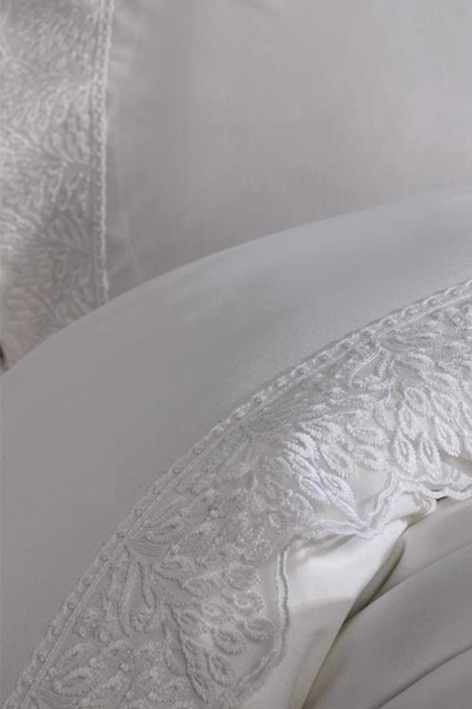 Fransız Dantelli Arduç Çeyizlik Nevresim Takımı Krem - 3